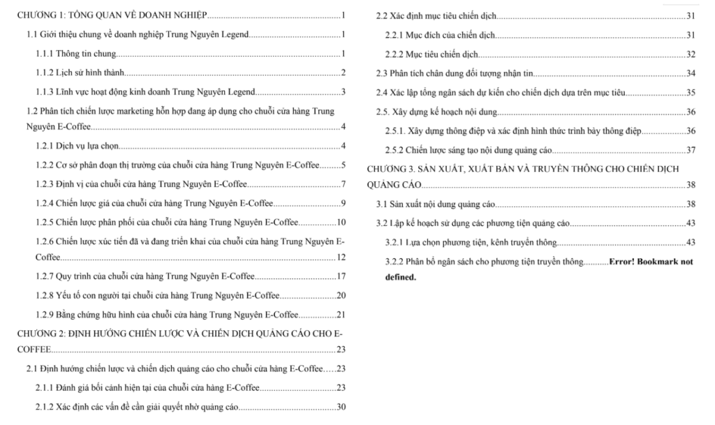 ASM Quảng Cáo MAR2061 thương hiệu Trung Nguyên Legend - Cao đẳng FPT 3 Mục lục ASM Quảng Cáo MAR2061 - Cao đẳng Thực hành FPT