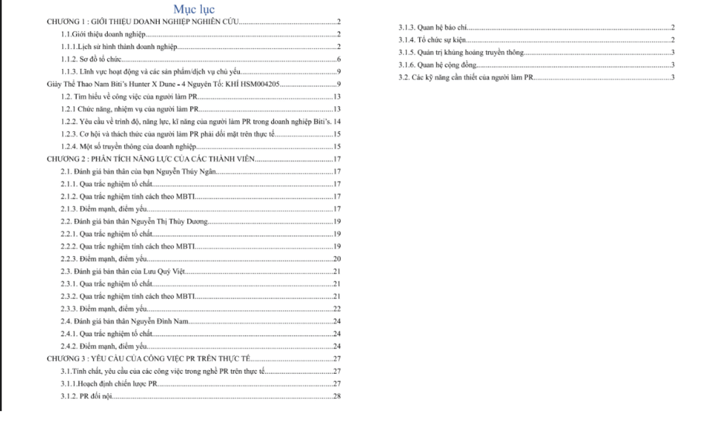 Mục lục ASSIGNMENT NHẬP MÔN QUAN HỆ CÔNG CHÚNG - Cao đẳng Thực hành FPT
