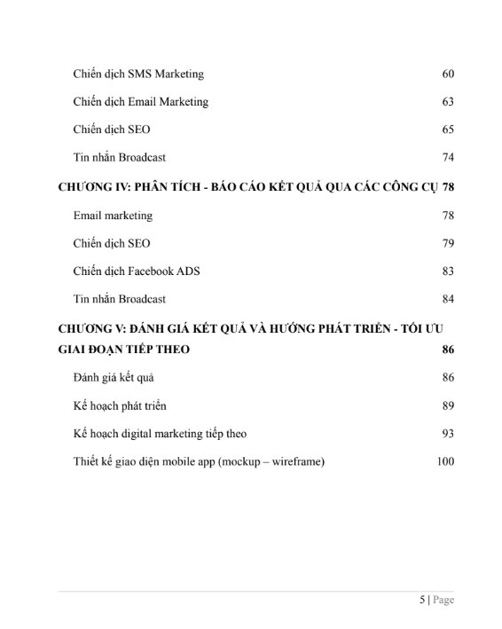 Mục lục Assignment Lập Kế hoạch và Triển khai Mobile Marketing cho Thương hiệu Bếp Ông Hoàng - CĐ FPT
