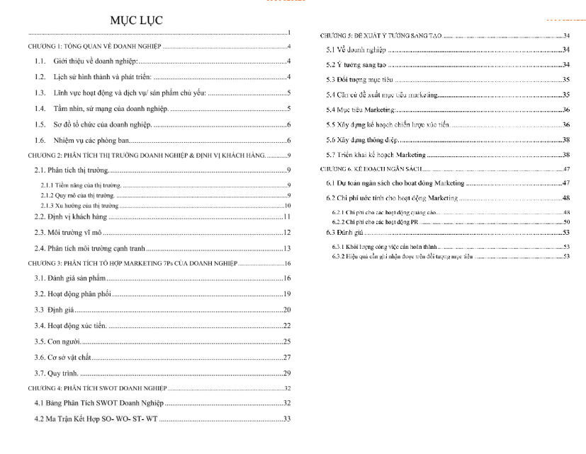 Mục lục Xây Dựng Chiến Lược Marketing Cho Doanh Nghiệp SuperShip Việt Nam - Cao đẳng Thực hành FPT