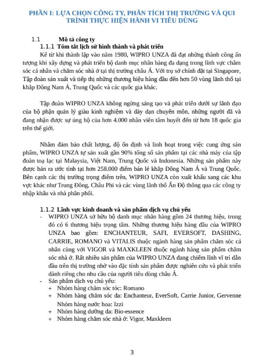 Nội dung (1) ASM HÀNH VI KHÁCH HÀNG - CĐ FPT - Nghiên cứu nhu cầu sử dụng sữa tắm của người tiêu dùng về sản phẩm sữa tắm Enchanteur