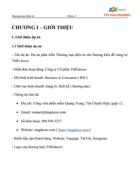 Nội dung (1) ASM THƯƠNG MẠI ĐIỆN TỬ - CĐ FPT - XÂY DỰNG KẾ HOẠCH VÀ TRIỂN KHAI MARKETING ONLINE CHO THƯƠNG HIỆU TMG DECOR