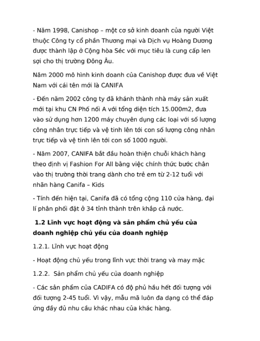 Nội dung (2) ASM NHẬP MÔN DIGITAL MARKETING - Doanh Nghiệp Thời Trang CANIFA - CD FPT