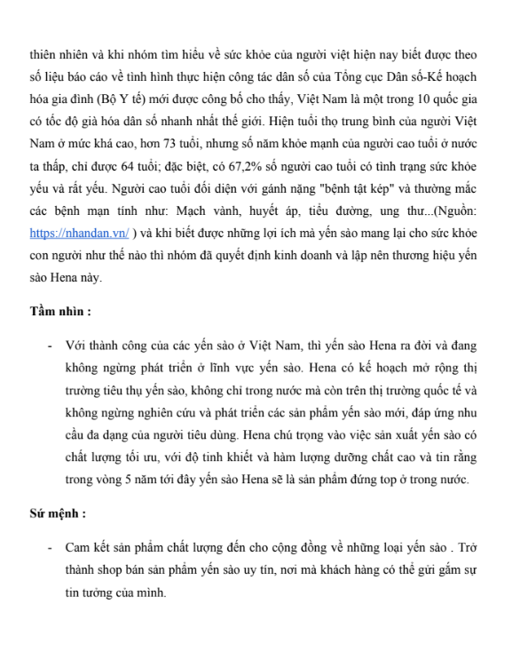 Nội dung (2) ASM Thương mại Điện tử - CĐ FPT - Phân tích và Triển khai Tối ưu các Nền tảng Thương mại Điện tử cho Thương hiệu Yến Sào Hena