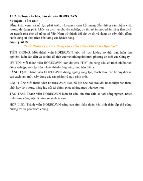 Nội dung (2) ASSIGNMENT PR NỘI BỘ & PR CỘNG ĐỒNG HORECAVN - Cao đẳng FPT