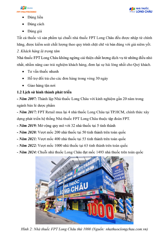 Nội dung (2) Assignment Logistics - Cao đẳng FPT - Công ty cổ phần dược phẩm FPT Long Châu