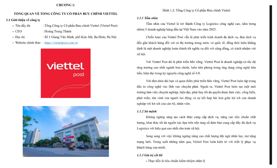 ASSIGNMENT Địa lý Vận tải LOG102 Viettel Post - Cao đẳng FPT 9 Nội dung ASSIGNMENT ĐỊA LÝ VẬN TẢI_LOG102 - Cao đẳng FPT