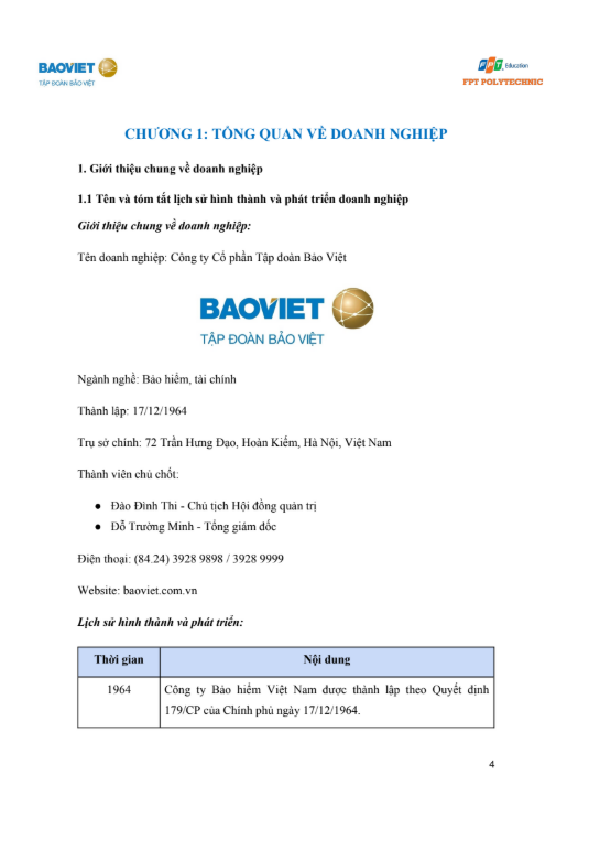 Nội dung ASSIGNMENT PR NỘI BỘ VÀ PR CỘNG ĐỒNG - CĐ FPT - BAOVIET Life BẢO VIỆT NHÂN THỌ