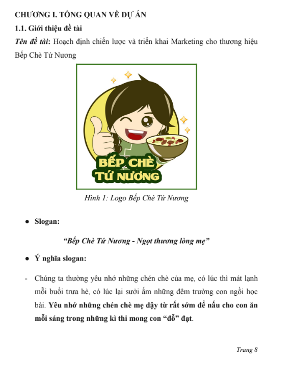 Nội dung Assignment Digital Marketing - Cao đẳng FPT - HOẠCH ĐỊNH CHIẾN LƯỢC VÀ TRIỂN KHAI DIGITAL MARKETING CHO THƯƠNG HIỆU BẾP CHÈ TỨ NƯƠNG