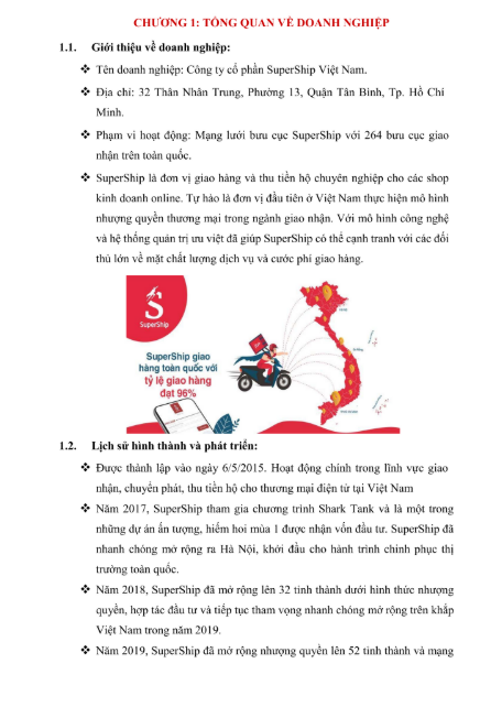 Nội dung Xây Dựng Chiến Lược Marketing Cho Doanh Nghiệp SuperShip Việt Nam - Cao đẳng Thực hành FPT