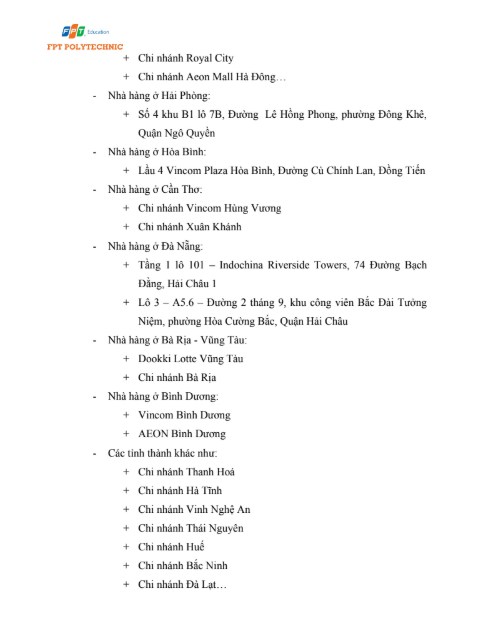 Nội dung tài liệu Assignment Nghiên cứu Marketing - Thương hiệu Dookki - CD FPT