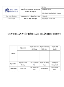 Quy chuẩn viết báo cáo, đề án học thuật Trang 1
