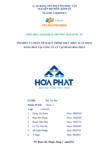 ASM Tìm hiểu và phân tích quy trình thực hiện xuất khẩu hàng hóa tại Công ty CP Tập đoàn Hòa Phát - CD FPT