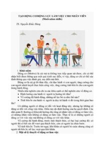 TÀI LIỆU TẠO ĐỘNG LỰC LÀM VIỆC CHO NHÂN VIÊN MOTIVATION SKILLS PDF trang 1