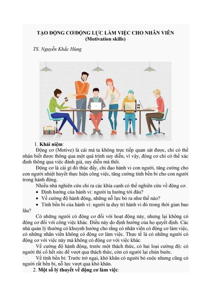 TÀI LIỆU TẠO ĐỘNG LỰC LÀM VIỆC CHO NHÂN VIÊN MOTIVATION SKILLS PDF trang 1
