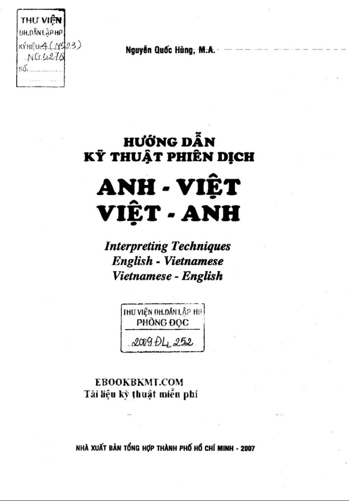 TÀI LIỆU HƯỚNG DẪN KỸ THUẬT PHIÊN DỊCH ANH VIỆT VIỆT ANH PDF trang 2