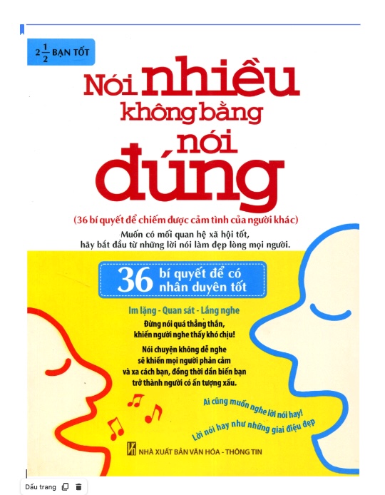 TÀI LIỆU: NÓI NHIỀU KHÔNG BẰNG NÓI ĐÚNG – 36 BÍ QUYẾT GIAO TIẾP THÀNH CÔNG PDF trang 1