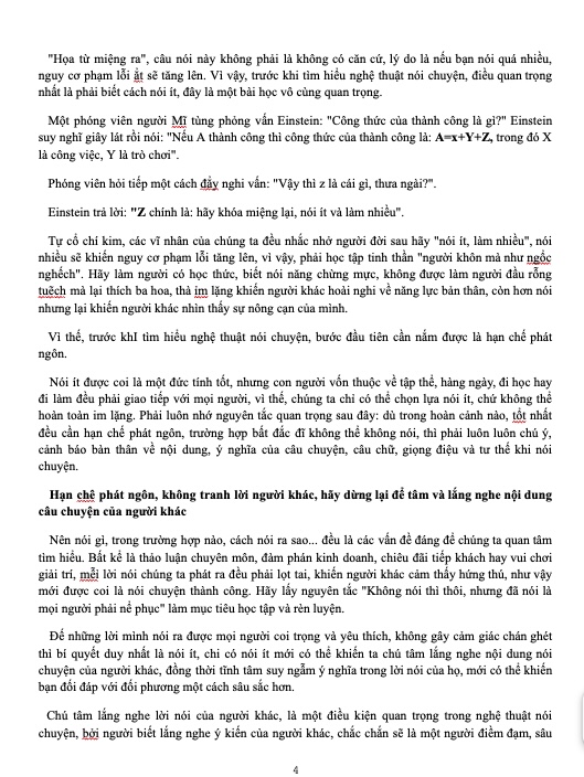 TÀI LIỆU: NÓI NHIỀU KHÔNG BẰNG NÓI ĐÚNG – 36 BÍ QUYẾT GIAO TIẾP THÀNH CÔNG PDF trang 4