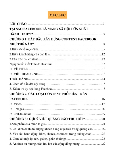 CONTENT FACEBOOK MARKETING – CẬP NHẬT XU HƯỚNG QUẢNG CÁO PDF