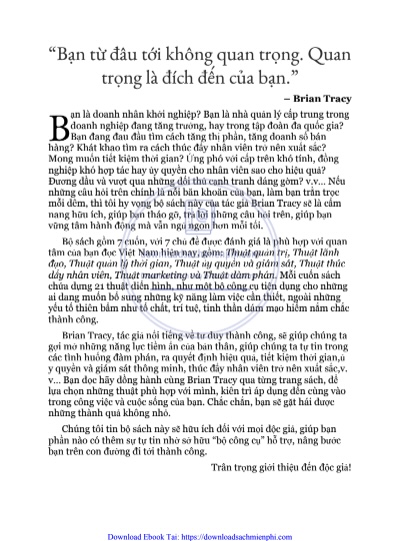 SÁCH THUẬT QUẢN LÝ THỜI GIAN PDF Tải Miễn Phí– BRIAN TRACY PDF 6 THUẬT QUẢN LÝ THỜI GIAN – BRIAN TRACY PDF