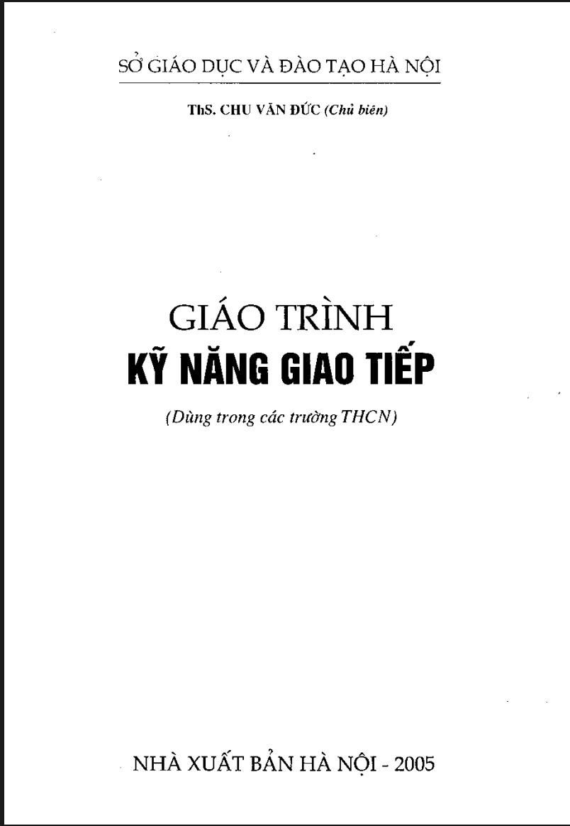 Giáo trình kỹ năng giao tiếp PDF miễn phí cho sinh viên THCN 2 Giáo trình kỹ năng giao tiếp PDF miễn phí cho sinh viên THCN