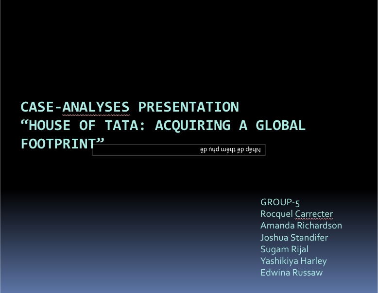 Case Study Tata PDF – House of Tata: Acquiring a Global Footprint