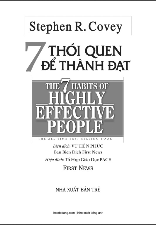 7 Thói quen để thành đạt PDF – Tác phẩm kinh điển của Stephen R. Covey