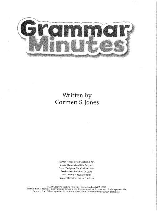 Sách Grammar Minutes Grade 3 PDF Miễn Phí – 100 phút rèn luyện ngữ pháp cơ bản 6 Tải ngay Grammar Minutes Grade 3 PDF – 100 phút rèn luyện ngữ pháp cơ bản