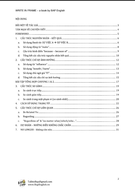 Write in Frame PDF – Hướng dẫn viết câu cơ bản của Ngô Quốc Võ. Tài liệu luyện viết tiếng Anh, phù hợp cho người mới học và luyện thi IELTS.