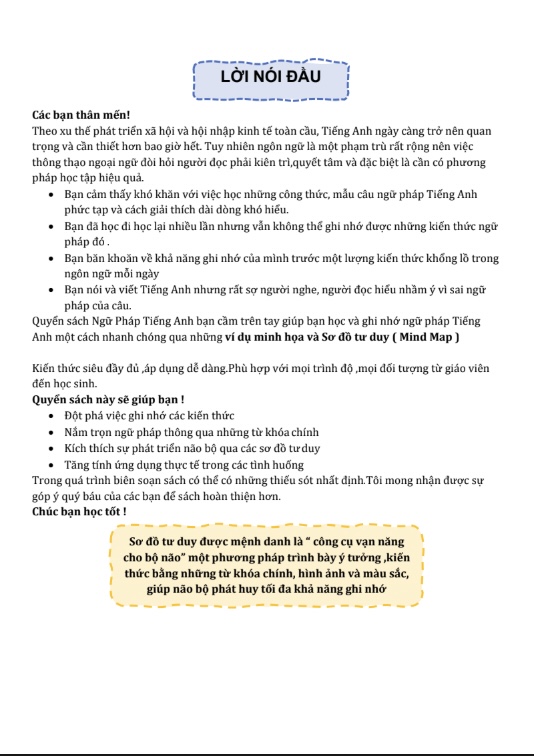 Mindmap ngữ pháp tiếng Anh theo sơ đồ tư duy – Tài liệu PDF miễn phí cho học sinh ôn thi