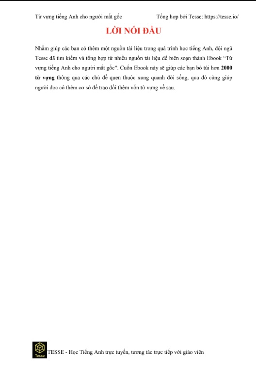 Sách 2000 Từ Vựng Tiếng Anh PDF – Dành Cho Người Mất Gốc