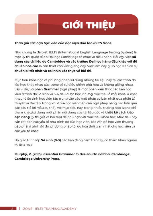 Giáo trình IELTS Sơ Sinh 0 – 3.0
