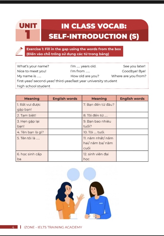 Giáo trình IELTS Sơ Sinh 0 – 3.0