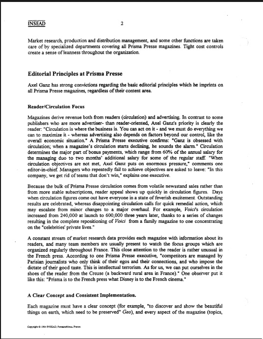 Case Study Insead: Phân Tích Chiến Lược Tạp Chí Capital Và Prisma Presse (PDF Tải Miễn Phí)