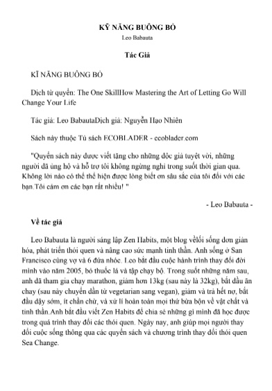 Kĩ năng buông bỏ để sống hạnh phúc và tự do