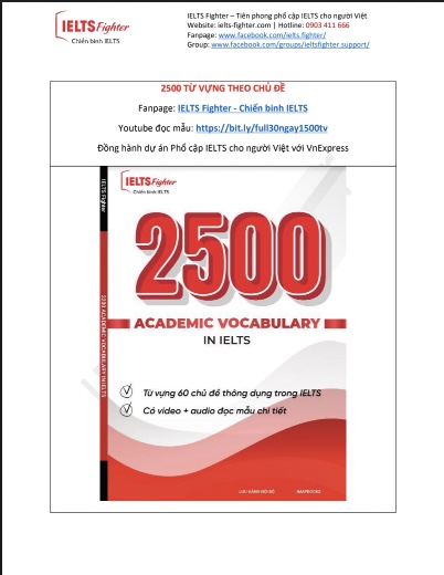 2500 từ vựng ielts theo chủ đề giúp bạn nâng band nhanh chóng