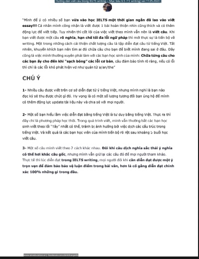 hướng dẫn viết câu trong ielts writing đạt 6.5–7.5 dễ dàng