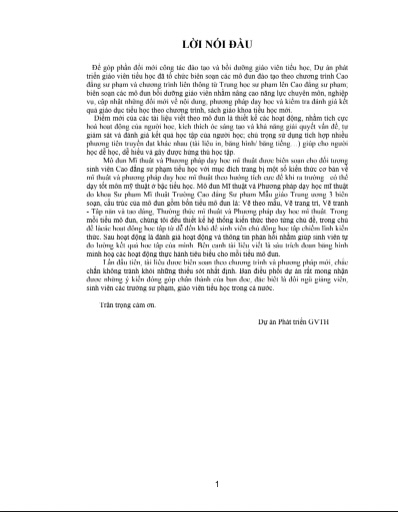 Giáo trình mỹ thuật và phương pháp dạy học mỹ thuật pdf