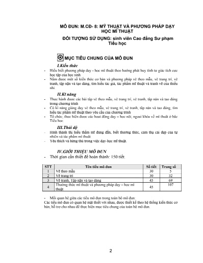 Giáo trình mỹ thuật và phương pháp dạy học mỹ thuật pdf