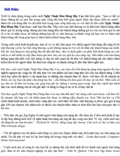 Sách Nghệ thuật bán hàng bậc cao PDF Miễn Phí - bí quyết để thành công trong mọi cuộc đàm phán 6 Nghệ thuật bán hàng bậc cao - bí quyết để thành công trong mọi cuộc đàm phán