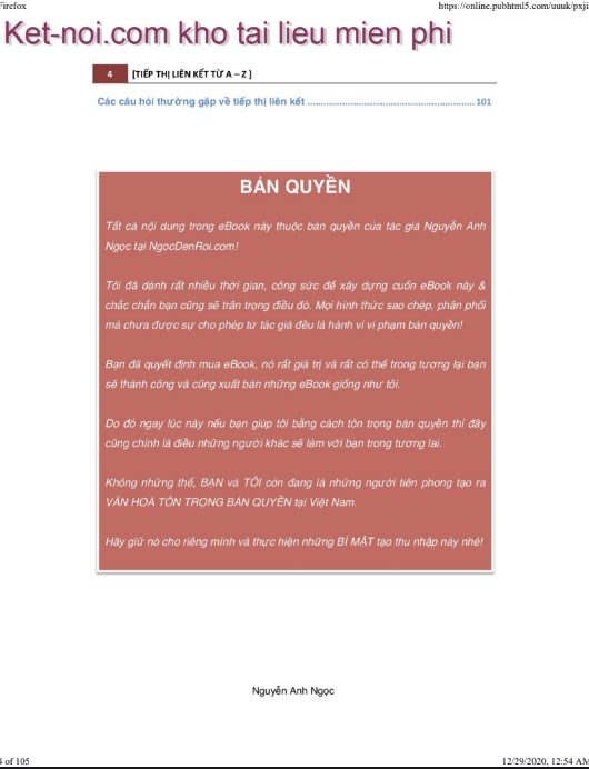 Sách Tiếp Thị Liên Kết Từ A Đến Z PDF Tải Miễn Phí – Bí Quyết Kiếm Tiền Online 8 Tiếp Thị Liên Kết Từ A Đến Z – Bí Quyết Kiếm Tiền Online