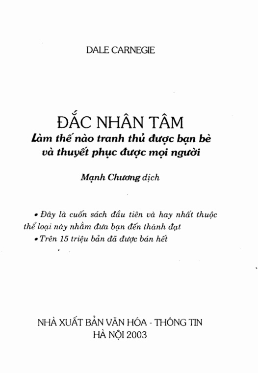 Sách Đắc Nhân Tâm PDF Tải Miễn Phí– Nghệ Thuật Ứng Xử Và Thuyết Phục 6 Đắc Nhân Tâm – Nghệ Thuật Ứng Xử Và Thuyết Phục