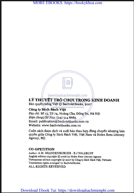 Sách Lý Thuyết Trò Chơi Trong Kinh Doanh PDF Tải Miễn Phí – Ứng Dụng Đột Phá Cho Doanh Nghiệp 7 Lý Thuyết Trò Chơi Trong Kinh Doanh – Ứng Dụng Đột Phá Cho Doanh Nghiệp