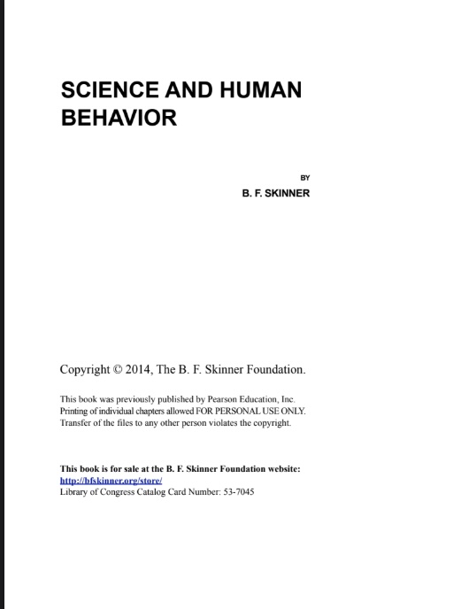 Science And Human Behavior – Sách Kinh Điển Của B.F. Skinner Về Tâm Lý Học