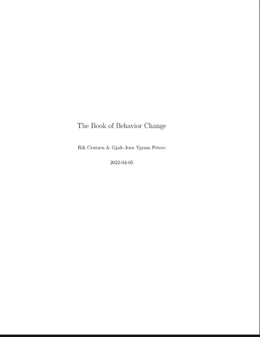 The Book Of Behavior Change – Cẩm Nang Thay Đổi Hành Vi Hiệu Quả