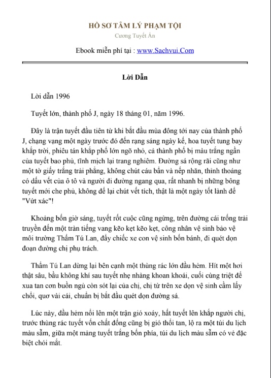 Hồ Sơ Tâm Lý Tội Phạm – Tiểu Thuyết Trinh Thám Cường Tuyết Ẩn
