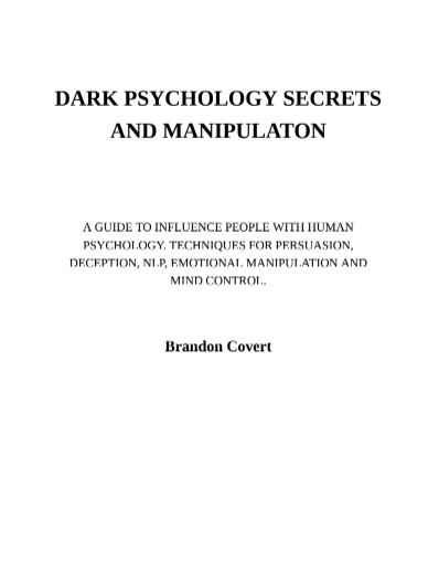 Dark Psychology Secrets – Bí Mật Thao Túng Tâm Lý