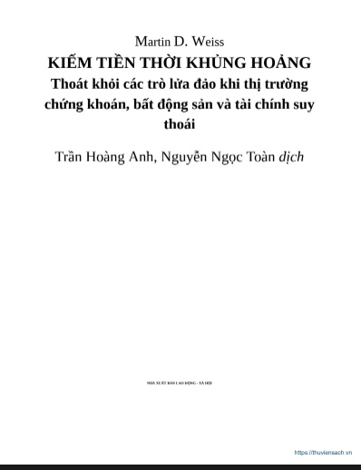 Sách Kiếm tiền thời khủng hoảng PDF : Thoát khỏi các trò lừa đảo khi thị trường suy thoái 7 Kiếm tiền thời khủng hoảng: Thoát khỏi các trò lừa đảo khi thị trường suy thoái