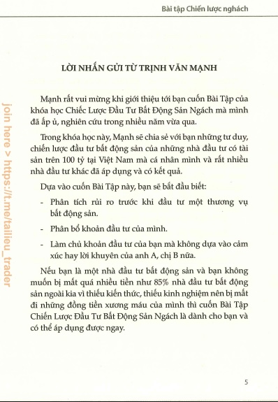 Sách Bài Tập Chiến Lược Đầu Tư Bất Động Sản Ngách