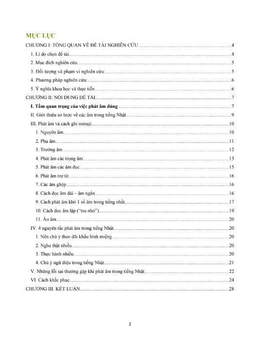 Báo cáo TTTN Đại học Đông Đô Cách phát âm tiếng Nhật PDF tải FREE